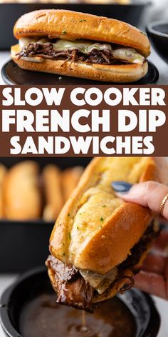 slow cooker french dip sandwiches are the best way to use up leftover food