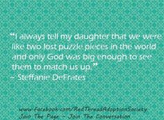 a green background with the words, i always tell my daughter that we were like two lost puzzle pieces in the world and only god was