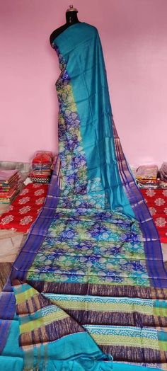 This is the Spacial hand Painted Art work on Pure Tassar silk With Zari boder,Beautiful strip line Zari all over comes with Blouse piece. Feel the Original pure Tassar silk with Zari Boder work all over the saree, It comes with with hand painted design by the artist, Every painting 🎨🖌dedicated to the nature story of Indian art, forest, trees, animals, and also the flavor of every culture expect of our Indian tradition, Not only the design the yarn cultivation to the processes of it's all stage Festival Blue Tissue Silk Salwar Kameez, Transitional Season Multicolor Silk Anarkali Set, Blue Katan Silk Dupatta With Kalamkari Print, Transitional Multicolor Silk Anarkali Set, Blue Katan Silk Saree With Kalamkari Print, Blue Anarkali Tissue Silk Dupatta, Blue Raw Silk Saree With Kalamkari Print, Multicolor Tussar Silk Lehenga With Dupatta, Wedding Chanderi Salwar Kameez With Kalamkari Print