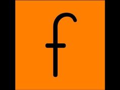 an orange and black sign with the letter f on it