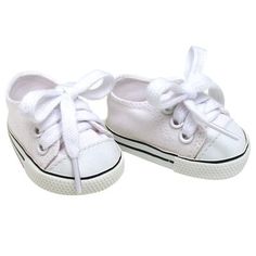 a pair of white shoes with laces on them