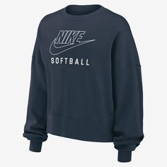 It's your game. Make sure everyone knows in this Nike fleece sweatshirt. Smooth on the outside, slightly fuzzy on the inside, our midweight semi-brushed fleece helps keep you cozy while still being breezy. Nike Sports Fan Apparel Sweatshirt, Nike Sweatshirt For Sports Season Fan Apparel, Collegiate Team-colored Sweatshirt For Fall, Nike Sweatshirt With Letter Print For Sports Season, Team-colored Sweatshirt For Sports In Fall, Fleece Crew Sweatshirt Fan Apparel, Team-colored Fall Sports Sweatshirt, Long Sleeve Sweatshirt For Fall Sports Events, Long Sleeve Sweatshirt For Sports Events In Fall