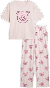 Pink Pyjamas, Percy Pig, Cotton Pyjamas, M S, Pure Cotton, Pink