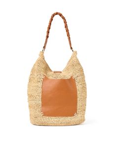 This tan raffia bag from Laggo is the perfect beach bag. Large enough to carry all of your essentials, this shoulder bag features a tassel and a braided leather handle. Pair this bag with a pair of jeans and a light top for a warm day. Chic Jute Crochet Bag With Leather Handles, Chic Crochet Jute Bag With Leather Handles, Casual Brown Hobo Bag With Braided Handles, Brown Braided Bucket Beach Bag, Everyday Braided Bucket Bag, Chic Brown Braided Bucket Bag, Brown Braided Bucket Bag For Vacation, Summer Leather Bags For Everyday Use, Leather Summer Bag For Everyday Use