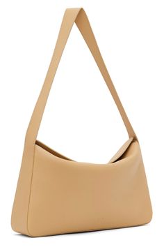 Beige Soft Baguette Bag by Aesther Ekme on Sale Luxury Beige Tote Baguette Bag, Luxury Beige Baguette Bag With Double Handle, Beige Textured Leather Shoulder Bag For Formal Occasions, Beige Smooth Grain Rectangular Satchel, Modern Beige Leather Baguette Bag, Beige Soft Leather Baguette Bag, Modern Smooth Grain Satchel Shoulder Bag, Everyday Textured Leather Tote Baguette Bag, Beige Leather Double Handle Baguette Bag