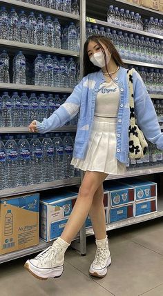 A cute compilation of Aesthetic Skirt Outfits Ideas where you will find many ways to mix and make your own aesthetic and fashion outfits. (Link in Image) 💕😍💕 Mode Indie, Cute Korean Outfits, Mode Purple, Rok Outfit, Mode Ulzzang, Outfit Korean Style, Korean Outfit Street Styles, Outfit Korean, Korean Casual Outfits