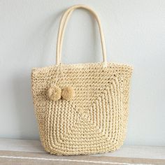 Summer Beach Looks, Handbag Pattern, Lightweight Bag, Woven Tote Bag, Summer Bag, Tropical Vacation, Beach Look, Designer Style, Knitting Stitches