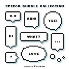 some type of speech bubbles in pixel style