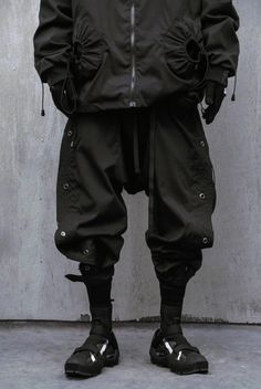 Niepce Black Techwear Pants Relaxed Fit Cyberpunk Streetwear Fashion Trousers Cheap Techwear Pants With Multiple Pockets, Black Gothic Bottoms For Streetwear, Baggy Winter Streetwear Bottoms, Techwear Bottoms For Winter, Winter Techwear Long Pants, Gothic Cotton Streetwear Bottoms, Gothic Cotton Bottoms For Streetwear, Winter Techwear Cargo Pants, Black Gothic Pants For Alternative Fashion