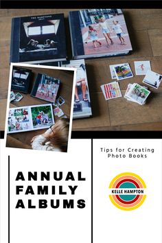 the annual family album is on display with photos and other items to be used for them