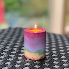 a candle that is sitting on a table