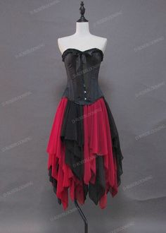 Red A-line Dress For Costume Party, Red Sleeveless Corset Dress For Prom, Sleeveless Red Corset Dress For Prom, Elegant Sleeveless Dresses For Costume Party, Gothic Summer Prom Dress, Red Corset Dress With Fitted Bodice For Formal Occasions, Formal Red Corset Dress With Fitted Bodice, Red Evening Dress With Fitted Bodice For Night Out, Sweetheart Neckline Dress For Costume Party