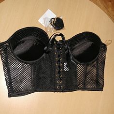 Mesh Black Corset Lace Up Zipper Back Crop Top Nwt Straps Included. Each Bundle Is Uniquely Different, Add Your Fav Likes To Your Bundle To Get Your Specialized Offer Ig: Saucy_moonchild | Same Day Shipping |4.9 | Awoken 2017 | Online Seller Since 2014 | Huge Closet | Bundle To Save White Is Shown For Fit Only White Is Sold .. White Skirt Available In Separate Listings Black Party Corset With Built-in Bra, Black Mesh Crop Top For Club, Fitted Fishnet Crop Top For Night Out, Black Fitted Underwire Crop Top, Black Underwire Corset For Club, Black Corset With Built-in Bra For Club, Summer Mesh Corset For Night Out, Party Mesh Corset, Black Underwire Crop Top For Night Out