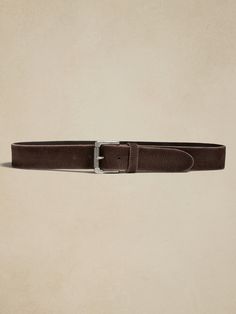 A belt with character, this gorgeous Italian nubuck leather belt has a sturdy, suede-like finish.  Leather from Italy.  Width: 1. 75" Dark Brown Color, Nubuck Leather, Medium Brown, Leather Belt, Brown Color, Banana Republic, Dark Brown, Mens Accessories, Italy