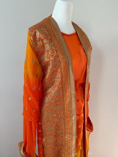 Indian style kurdish dress set. Elastic included. Some stitching on kortek may be opened to make it wider if needed. Traditional Kaftan With Sheer Dupatta, Fitted Kaftan With Traditional Drape For Eid, Fitted Traditional Drape Kaftan For Eid, Traditional Designer Fitted Kaftan, Traditional Fitted Designer Kaftan, Fitted Bollywood Style Festive Kaftan, Fitted Kaftan With Dupatta In Traditional Drape, Fitted Kaftan With Dupatta For Eid, Festive Fitted Silk Kaftan