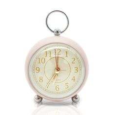 PRICES MAY VARY. 【Retro Classic Design】 This is a vintage small alarm clock with spherical glass. It looks very cute and fashionable. It has a metal painted frame and golden Arabic numerals. It is concise, clear and easy to understand. The base is supported by two small metal balls, and there is a hanging ring on the top, which is very suitable for placing on a bedside table or hanging in a child's room as a decoration. 【Silent Non-Ticking Quartz Movement】The tick-free, quiet and smooth quartz m Small Metal Desk, Retro Shelves, Analog Alarm Clock, Desk Kitchen, Desk Clocks, Clock For Kids, Shelf Clock, Radio Clock, Metal Desks