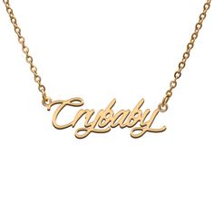 PRICES MAY VARY. Crybaby Name Tag Necklaces for Her His Friends Familys Relationship Memory Jewelry Gift 18K gold plated color with 16"+2" extension chain Choose the Best Name Necklace Jewelry for your Friend or Family Stainless Steel Material and it is nickle free Crybaby Best Friend Family Member Mother Daughter Sister Nana Named Necklace Birthday Party Christmas Gift
 
Product Details: 
Material:Stainless Steel. 
Chain Length (Exclude Name): 16" +2" Adjustable Chain. 
Chain Type: Cable Chain. Memory Jewelry, Necklaces For Her, Best Friend Family, Gift Product, Memorial Jewelry, Name Tag, Name Tags, Cool Names, Tag Necklace