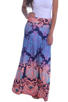 Spring Printed Maxi Skirt, Multicolor Printed Long Skirt, Printed Flowy Maxi Skirt, Printed Maxi Length Flowy Skirt, Flowy Multicolor Printed Maxi Skirt, Casual Multicolor Printed Skirt, Casual Printed Relaxed Maxi Skirt, Fitted Multicolor Casual Maxi Skirt, Fitted Casual Multicolor Maxi Skirt