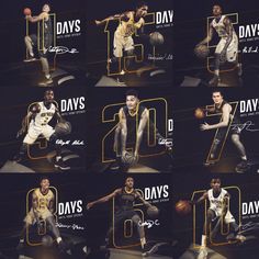 an image of basketball players with numbers on their uniforms for the days in which they play