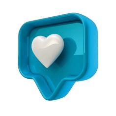 a heart in a speech bubble on a white background with clipping area for text