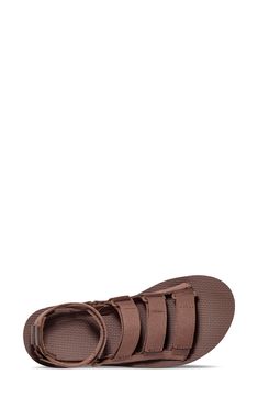 This sporty gladiator sandal revamp is boosted by a chunky platform sole, hook-and-loop closures and a removable ankle strap for added versatility. 1 3/4" platform Textile and leather upper and lining/rubber sole Imported Casual Sport Sandals With Removable Insole And Ankle Strap, Sporty Brown Sandals With Cushioned Footbed, Brown Adjustable Sport Sandals With Round Toe, Casual Sport Sandals With Cushioned Footbed And Ankle Strap, Adjustable Brown Sport Sandals, Casual Sport Sandals With Adjustable Strap And Round Toe, Casual Sport Sandals With Textured Footbed And Ankle Strap, Brown Synthetic Sport Sandals With Buckle Closure, Brown Synthetic Sport Sandals With Buckle