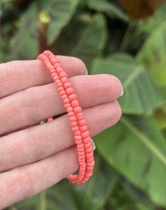 Gorgeous coral beads perfect for the season! Whether you prefer the dainty 3mm beads or the popular 4mm size beads I know you will love this pop of color!  Choose your favorite style and we will get you fixed up!  Our anklets are made to last using premium beading wire and beads.  We have many colors to choose from so please check out our other listings as well! Choose your size and we will get it made and shipped out to you the same day or next.  Each anklet comes with a bit of chain extension to give you more room at times if you need it or so you can stack with other anklets! Your new piece will come in our own Son Shine Shells packaging and in a cute little mesh bag.  Ready for gift giving or to bring a smile to your own face! Colored Jewelry, Beaded Ankle Bracelets, Summer Anklets, Beaded Ankle, Beaded Anklet, Beach Anklets, Beaded Anklets, Ankle Bracelet, Beading Wire