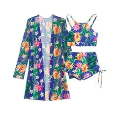 A fancy outfit makes your time at the beach and pool extra special with its elegant style and luxury vibes. Three-piece set: Top, Shorts, Cardigan Colors: Pink, Blue, Purple, Green, Red Floral Print Sizes: S to XL Lining: Polyester Fiber Fabric: Polyester, Elastane High elasticity With chest pad Age: Adult Gender: Female Brand Name: NoEnName_Null Product ID: CJYJ198745501 Note: All sizes are smaller than regular European and American sizes. Choose the larger size if your size is between two size Casual Blue Swimming Cover-up, Casual Blue Cover-up For Swimming, Blue Open Front Cover-up For Vacation, Chic Blue Swimwear For Beach Cover-up, Fitted Summer Sets, Printed Summer Swimwear For Resort, Printed Swimwear For Beach Party, Two-piece Swimwear For Beach, Printed Swimwear For Beach Party At Resort