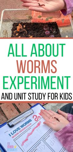 Kids love worms. Turn into a perfect science lesson for preschool or elementary age kids with these printable All About Worms worksheets. Kids can get hands on with their favorite wiggly worm friends and even do a science experiment if you want. Activies For Kids, Science Unit Studies, Nature Lessons, Preschool Science Activities, Worm Composting