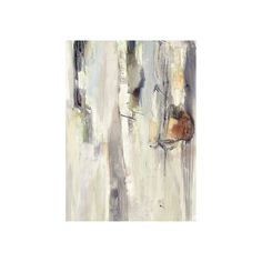 an abstract painting with white and brown colors