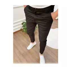 Product information: Color: black, white, dark gray, light gray, green, navy blue, wine red, khaki, pink, blue Pants length: trousers Waist Type: Mid waist Size: S,M,L,XL,XXL,XXXL Main fabric composition: polyvinyl alcohol fiber Packing list: Pants * 1 Product Image: Casual Slim Fit High-waisted Dress Pants, Fitted Casual Dress Pants In Solid Color, Fitted Casual Dress Pants Solid Color, Casual Slim Fit Solid Color Bottoms, Casual Solid Color Slim Fit Bottoms, Casual Fitted Pants With Buttons, Fitted Casual Pants With Buttons, Casual Bottoms With Buttons For Business Casual, Casual High Waist Dress Pants With Buttons