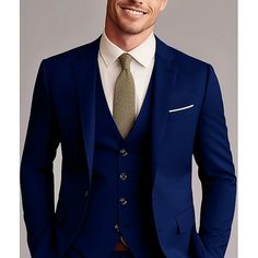 Category:Suits; Embellishment:Pocket; Season:Spring, Fall, Winter, Summer; Fabric:TR; Tips:Accessories not included; Includes:Vest,Pants,Jacket; Occasion:Wedding; Fit Type:Slim Fit; Jacket Buttons:Single Breasted Two-buttons; Jacket Pockets:Straight Flapped; Vest Buttons:4; Pattern:Solid Colored; Neckline:Notch; Listing Date:10/14/2023; Production mode:External procurement; Pant Length:; Pants Waist:; Shoulder Width:; Sleeve Length:; Bust:; Hips:null; Clothing Length:; Number of Pieces:3 Piece; Prom Suits For Men, Suits Wedding, Prom Suits, Tuxedo Suit, Pant Length, Jacket Buttons, Wedding Suits, Single Breasted, Season Spring