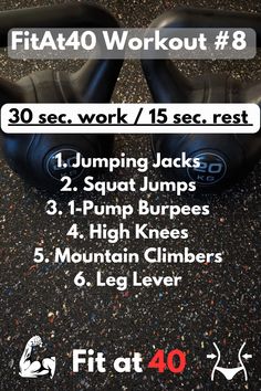 a pair of black boxing gloves sitting on top of a floor with the words fit 40 workout