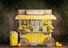 an oil painting of a lemonade stand