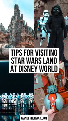 the star wars land at disney world with text that reads tips for visiting star wars land at disney world