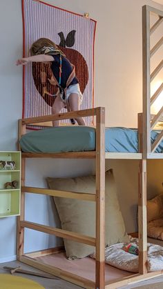 Ikea kura bunk bed hack for scandi inspired kids room Kura Bunk Bed Hack, Ikea Kura Bunk Bed, Kura Bunk Bed, Ikea Kura Bunk, Bunk Bed Hacks, Ikea Kura Hack, Kura Hack