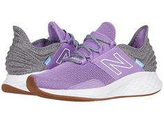 New Balance Fresh Foam Roav Tee Shirt - Women's Running Shoes : Neo Violet/Light Aluminum : The New Balance Fresh Foams Roav Tee Shirt running shoes are like your favorite T-shirt - it's perfect for daily wear and it goes well with everything. Predecessor: N/A. Support Type: Neutral. Cushioning: Lightweight, flexible response. Surface: Road. Differential: 8mm. Lightweight synthetic and breathable mesh upper. Traditional lace-up closure. Lightly padded tongue and collar. Bootie construction for a Newbalance Shoes, Soul Contract, Women Running Shoes, Narrow Shoes, Running For Beginners, New Balance Fresh Foam, Women Running, Women's Running Shoes, Athletic Running