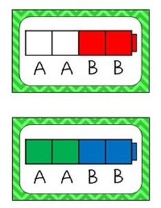 two matching cards with letters and numbers to match the letter's colors in each card