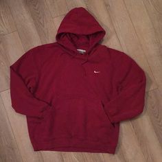 Mini Swoosh Nike Hoodie Size Large Grey Bar No Flaws Original Draw String. Fits L Xl Shop Sustainably Nike Red Hoodie, Nike Red Sweatshirt For Streetwear, Nike Red Casual Hoodie, Nike Red Crew Neck Hoodie, Nike Red Sportswear Sweatshirt, Grey Bar, Nike Sweater, Nike Hoodie, Nike Men