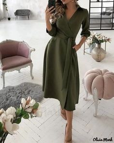 Olivia Mark - Relaxed Lantern Sleeve Shirt Dress Airy Dress, Shirt Dress Summer, Flared Dress, Women Maxi, Dress Shirts For Women, Trend Fashion, Sleeves (women), Lantern Sleeves, Womens Maxi Dresses