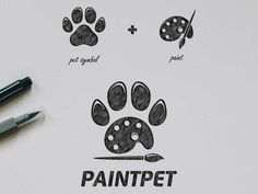 a drawing of a dog's paw with the words paintpet on it