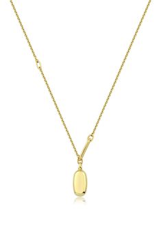 Various link sizes bring modern dimension to this 18-karat-gold necklace centered by a polished pendant. 18k gold Made in Turkey Modern Gold Plated Oval Pendant Necklace, Elegant Yellow Gold Necklace With Polished Finish, Elegant Polished Rectangular Pendant Necklace, Modern Gold Plated Round Pendant Necklace, Elegant Rectangular Pendant Necklace With Polished Finish, Elegant Necklace With Rectangular Pendant And Polished Finish, Elegant Necklace With Polished Rectangular Pendant, Elegant Square Pendant Necklace Tarnish Resistant, Formal Square Pendant Necklace With Polished Finish