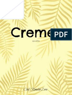 the cremee paper is yellow and has palm leaves on it, as well as a