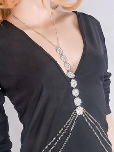 SKU KJ-D0178 Pattern Multilayer Occasion Souvenir/Pledge/Gift Material Alloy Color Sliver,Gold Amount 1 PCS Slate Jewelry, Pool Party Attire, Rhinestone Lingerie, Wedding Dress Jewelry, Rhinestone Bra, Foot Chain, Cosplay Jewelry, Chain Bra, Coin Design