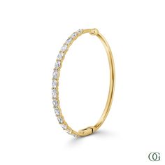 This Oval Diamond Bangle features an exquisite oval-shaped diamond set in a timeless design. Perfectly suited for any occasion, this stunning piece is sure to be treasured for years to come. The standard size is 7 inches; please note any other sizes are considered special order and may require additional time for production. Timeless Round Cut Gold Bracelet For Anniversary, Formal Oval Diamond Bracelet With Single Cut Diamonds, Classic Hand Set Bangle For Formal Occasions, Luxury Oval Diamond Bracelet With Prong Setting, Oval Brilliant Cut Diamond Bracelet For Anniversary, Brilliant Cut Oval Diamond Bracelet For Anniversary, Classic 14k Gold Diamond Bracelet For Wedding, Classic Formal Gold Bracelet Hand Set, Classic Gold Bracelet For Formal Occasions