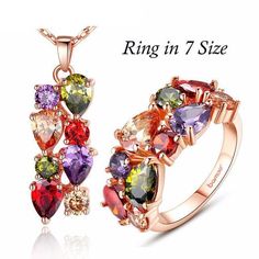 Luxury Gold with Multicolor AAA Cubic Zircon Mona Lisa Jewelry Sets for women - wanahavit - wanahavit Jewelry Making Business, Crystal Jewelry Sets, Bridesmaid Jewelry Sets, Cubic Zirconia Jewelry, Fashion Jewelry Sets, Wedding Bridal Jewellery, Cz Jewelry, Engagement Jewelry, Bridal Jewelry Sets