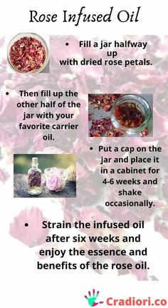 Rose Oil Diy, Rose Infused Oil, Witchy Recipes, Infused Oil, Witch Tarot, Essential Oils Herbs, Essential Oil Blends Recipes, Herbal Recipes, Herbal Apothecary