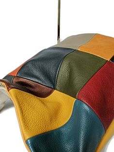 Square Leather Shoulder Bag With Handles, Multicolor Square Hobo Bag For Daily Use, Square Multicolor Hobo Bag For Daily Use, Multicolor Soft Leather Satchel Shoulder Bag, Multicolor Soft Leather Shoulder Satchel, Multicolor Rectangular Hobo Bag For Everyday Use, Square Multicolor Hobo Bag With Handles, Multicolor Soft Leather Rectangular Shoulder Bag, Multicolor Soft Leather Crossbody Bag