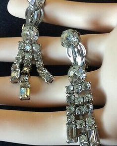 Vintage Clip On Earrings, Rhinestone Dangles  | eBay Cheap Vintage Clip-on Earrings, Vintage Clip On Earrings, Vintage Clip, Clip On, Costume Jewelry, Clip On Earrings, Antique Jewelry, Diamond Bracelet, Jewelry Box