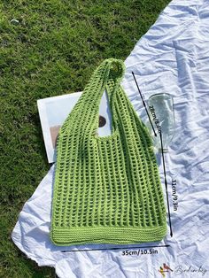 BirdinBag - Stylish Crochet Tote Bag with Stunning Hollow-Out Design Green Casual Crochet Beach Bag, Casual Green Crochet Beach Bag, Stylish Crochet, Crochet Tote Bag, Crochet Tote, Word Wrap, Crochet Bags, Handle Bag, Crochet Bag