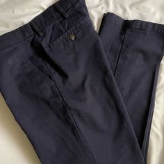 Color - Aviator Navy, 36 X 29, Nwot Full Length Navy Bottoms With Welt Pockets, Fitted Blue Cotton Dress Pants, Navy Cotton Tapered Leg Work Pants, Navy Cotton Jeans For Work, Navy Chinos For Business Casual, Blue Tapered Leg Cargo Pants For Work, Blue Cargo Pants For Workwear, Blue Flat Front Dress Pants With Pockets, Navy Bottoms With Belt Loops For Business Casual